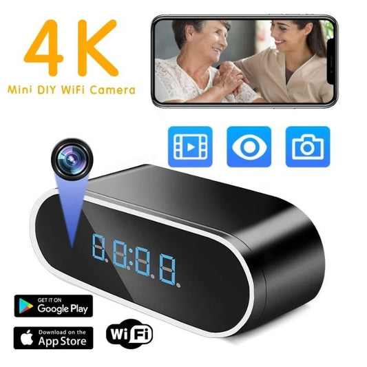 【超優惠】時尚電子鐘造型無線網路攝影機  WIFI 1080P 帶夜視 送64G記憶卡