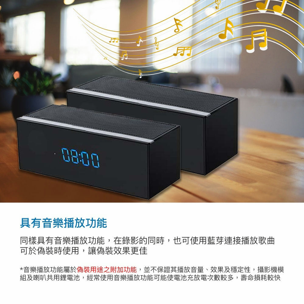藍牙音響攝影機   手機網絡遠端監控  帶夜視移動偵察 1080p 送64G記憶卡